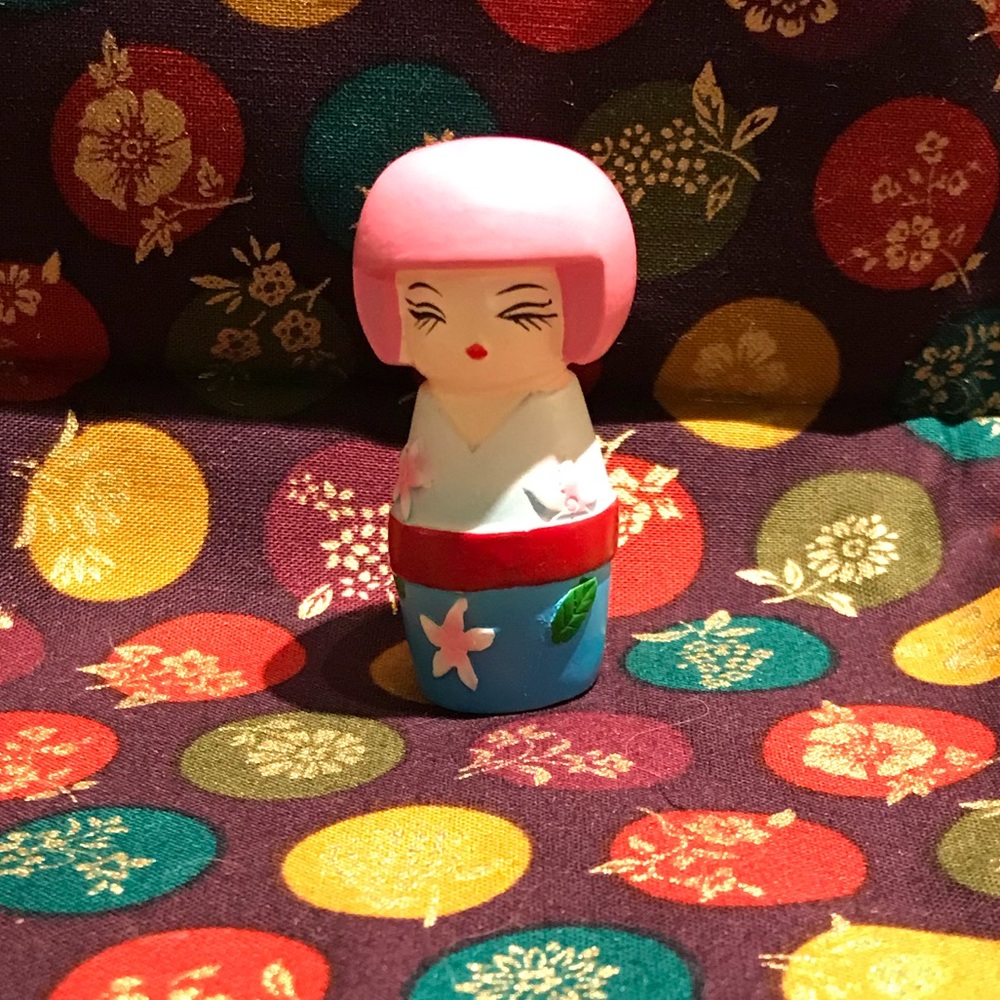 NWT Pink Kokeshi doll Japanese kawaii hello mochi